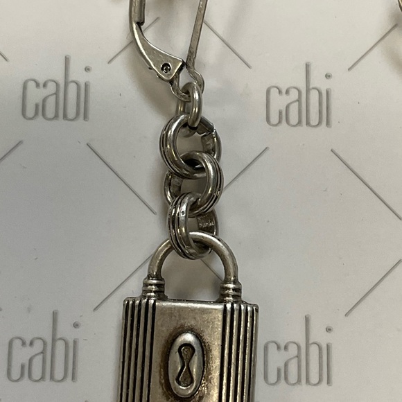 Cabi Silvertone Lock Padlock Dangle earrings - Picture 3 of 3